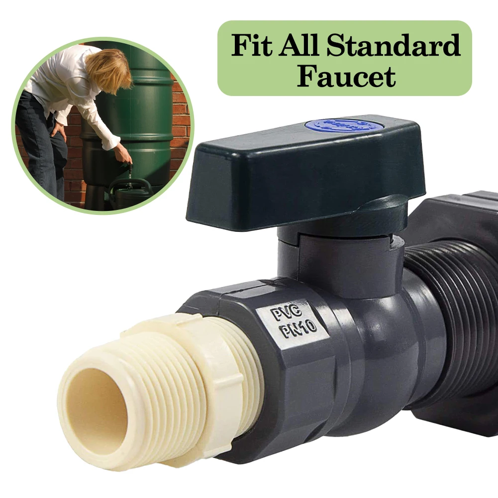 

Rain Barrel Spigot Kit Pools Irrigation Tubs Good Sealing Easy To Install Water Tanks Hose Adapter Practical Bulkhead Fitting