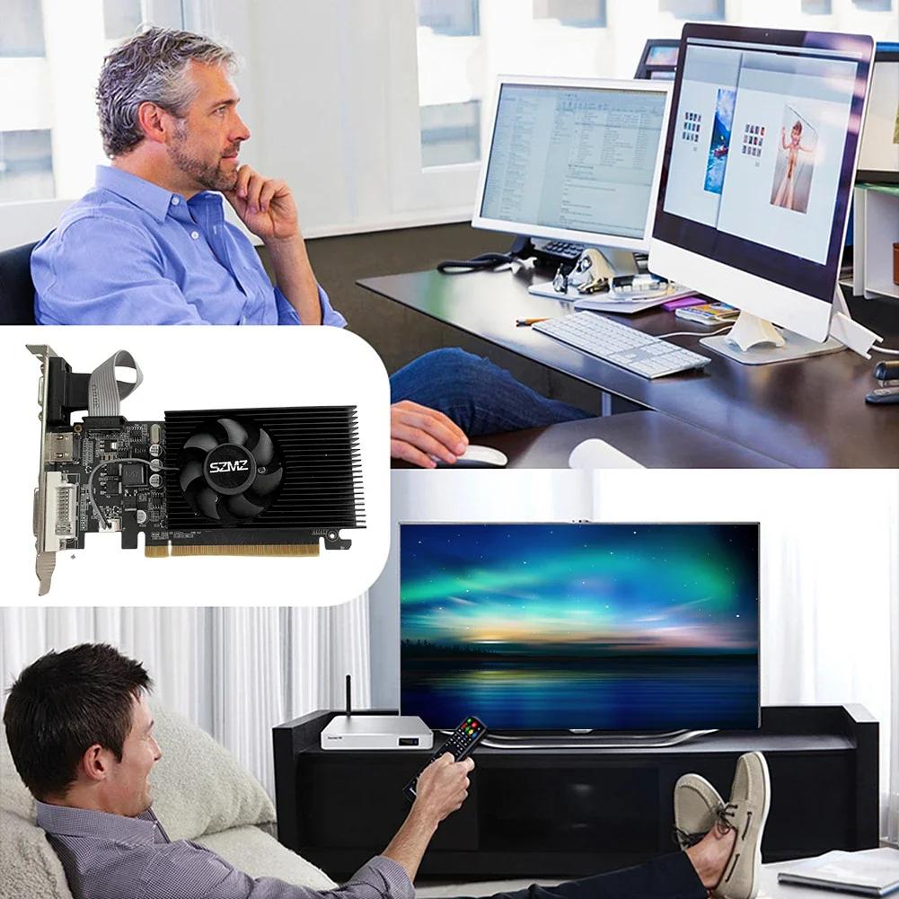 GT730 4GB DDR3 64Bit Graphics Card PCI-E2.0 16X Desktop Gaming Video Card with Cooling Fan for Office/Home Entertainment/Games 3