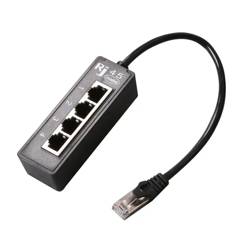 

Разветвитель Кабеля Ethernet RJ45, 1 штекер-4 гнезда, для порта Cat LAN, аксессуары