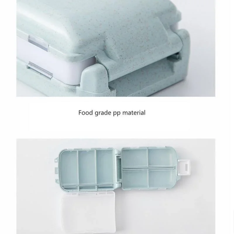 Compact 8-Grid Travel Pill Organizer for Convenient Medication Storage