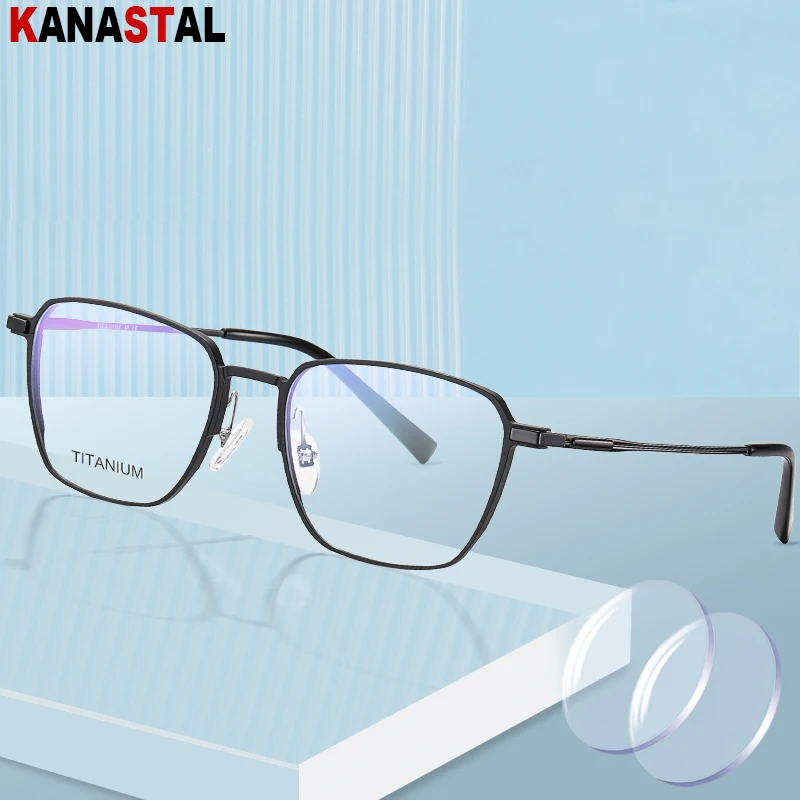 

Men CR39 Optics Lenses Pure Titanium Prescription Glasses Women Blue Light Blocking Reading Glasses Computer Eyeglasses Frame