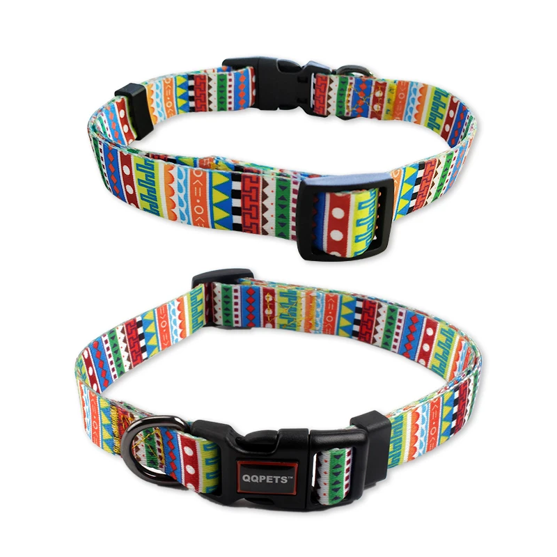 Detachable Nylon Floral Dog Collar With Padded Colorful Pet Supplies New Personalized Dog Reflective Strip Foreign TradePet Supplies Dog Collar Alloy Buckle Dog Chain Cat Necklace Size Adjustable for Small and Medium-sized Dog Collars Dog Supplies