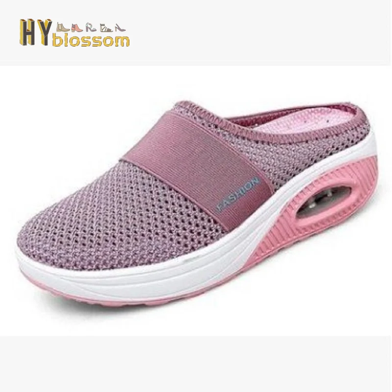 Women Casual Increase Cushion Shoes Non-slip Platformmesh shoes for Women Breathable Mesh Outdoor Walking Slippers home slippers