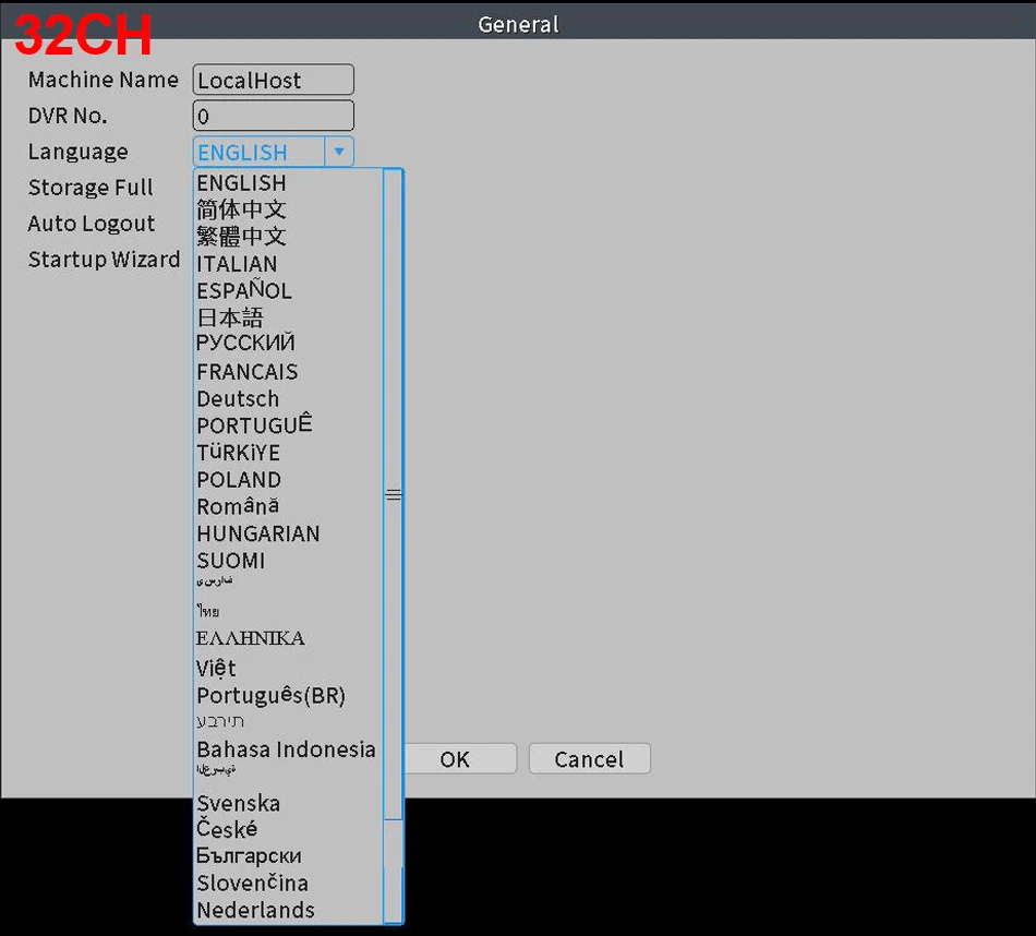 Rear panel connectors on NVR