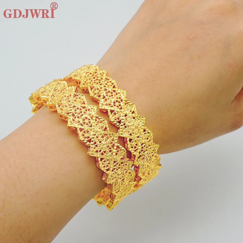 Luxury Indian Dubai Gold Color Bangles For Women Girls Ethiopian African Wedding Bangle&Bracelet Bijoux français Jewellry