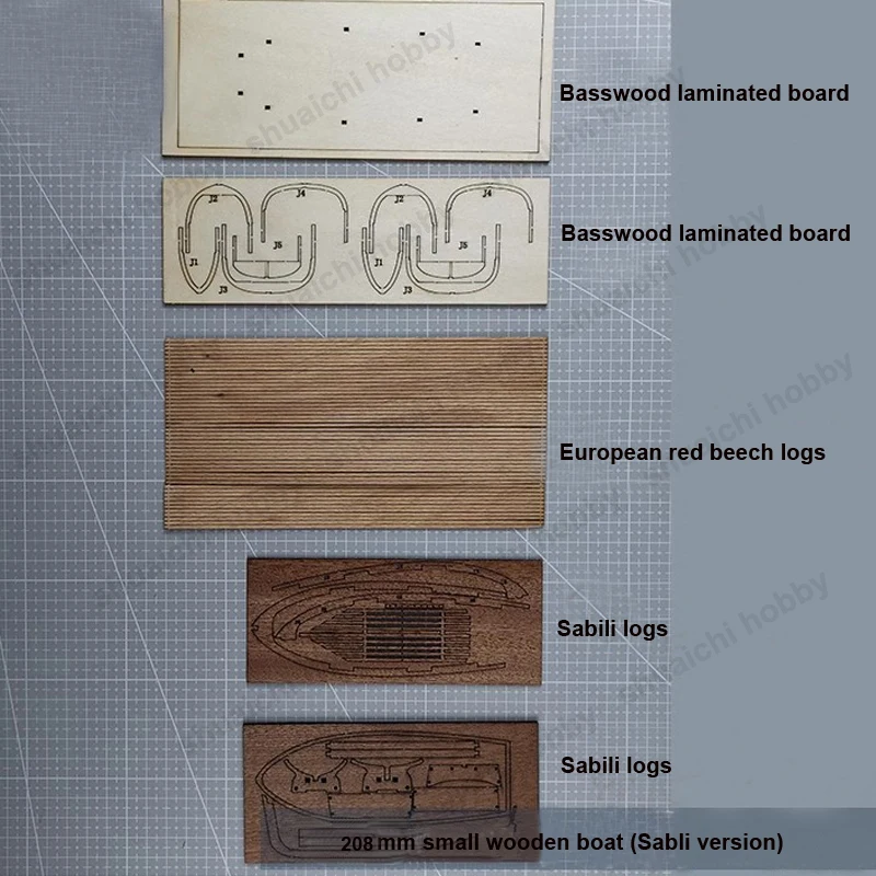 Lifeboat Wooden Boat Toys 138mm 208mm Canoe Life Raft Mould DIY Handmade Wood Ships Accessories Model 6