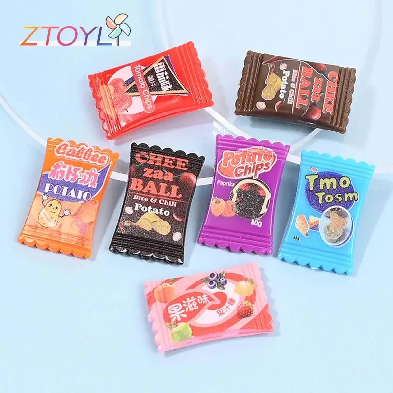 

10pcs Double-sided Simulation Candy Snack Miniature Kitchen Model Decoration Doll House Decor DIY Fake Sweet