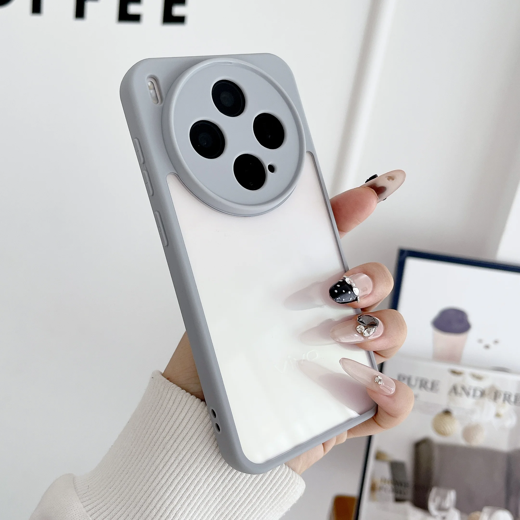 Transparent Frosted Frame Shockproof Bumper Premium Case