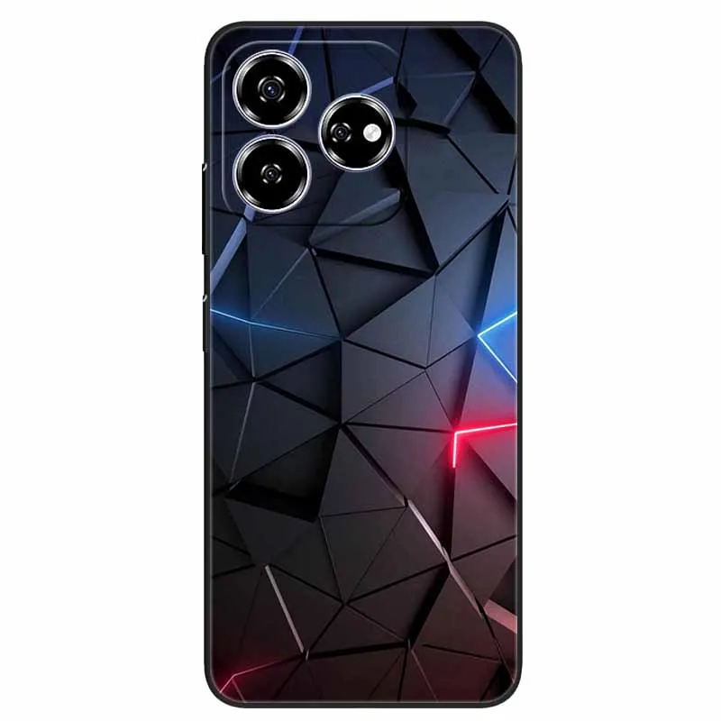 Stylish Black TPU Soft Silicone Phone Cover with Artistic Design