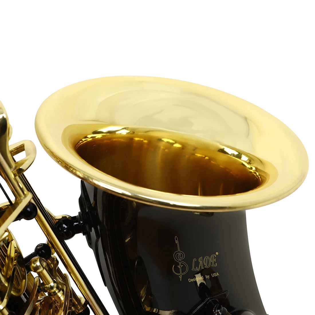 SLADE Black Gold Alto Saxophone Student Alto Saxophone E Flat Beginner Complete Set with Case Mouthpiece Strap Reed