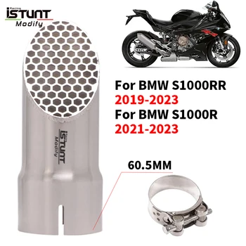 60.5MM Muffler For BMW S1000 R S1000 RR 2019-2023 Motorcycle Exhaust Muffler Middle Connection Tube Motocross Motorcycle Exhaust