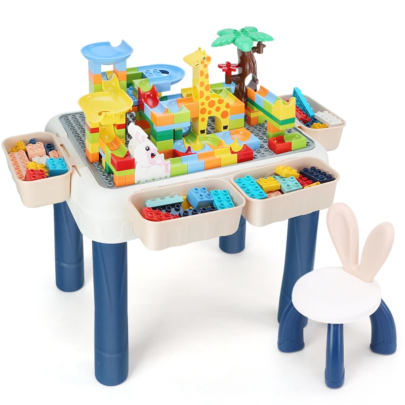 Mesa redonda de esquina para niños, mesa de construcción para bebé, juguetes ensamblados estables y sin balanceo, Pestaña de juguete multifuncional educativa| | -