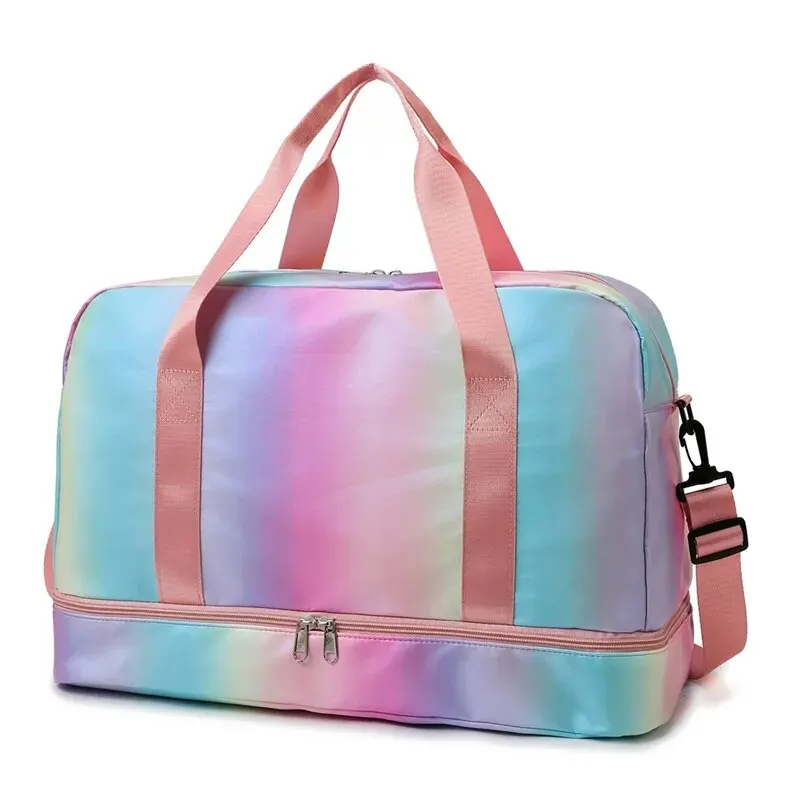 Rainbow Gym Bag Travel Fitness Outdoor Shoulder Sports Student Bag Daily Dry Wet Handbags Duffel