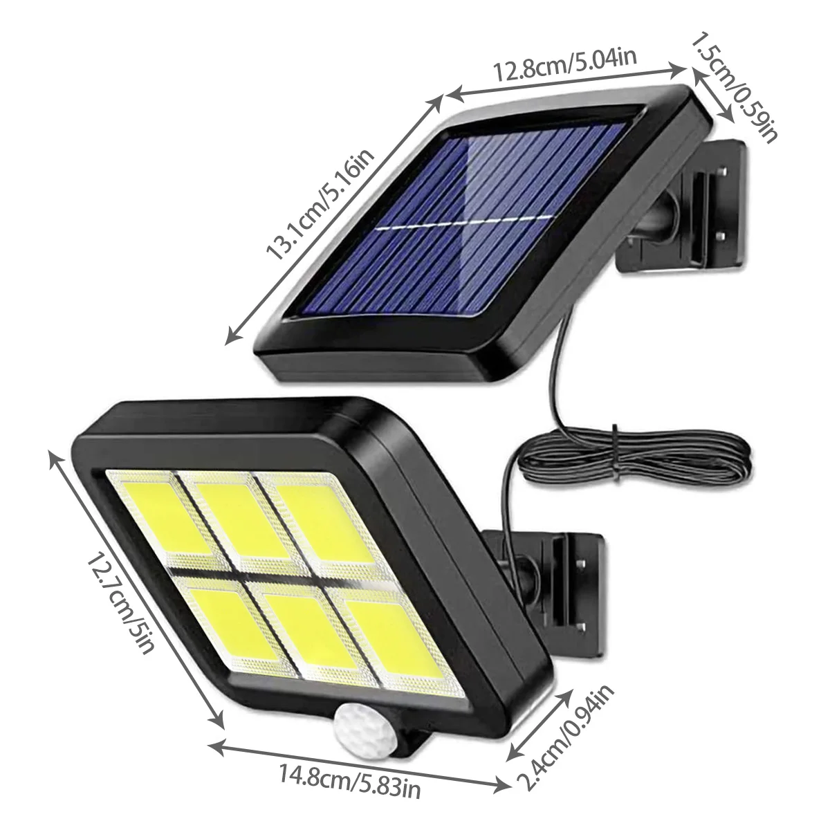 120COB Solar Street Light Motion Sensor Solar Light with 5m Extension Cord Indoor and Outdoor Lighting Wall Spotlight