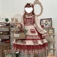 MAGOGO Christmas Lolita Dress Kawaii Costume Red Cloak Soft Sister Long Sleeve Party OP Victorian Dress Japanese Lolita Clothing - Image 3