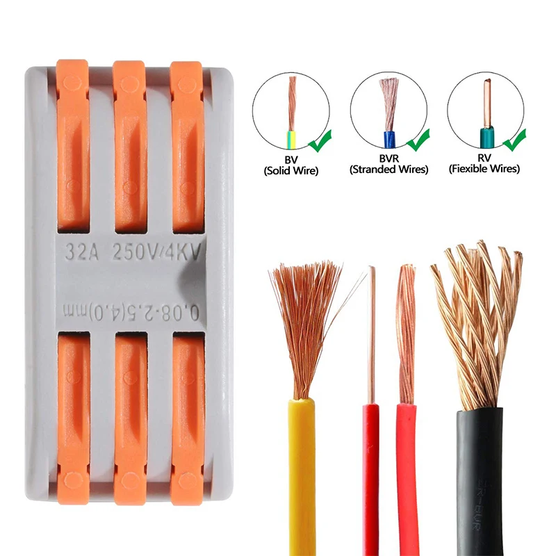 Wire Connectors 55pcs Quick with Storage Box Fast Wiring Push in Lever for Wires
