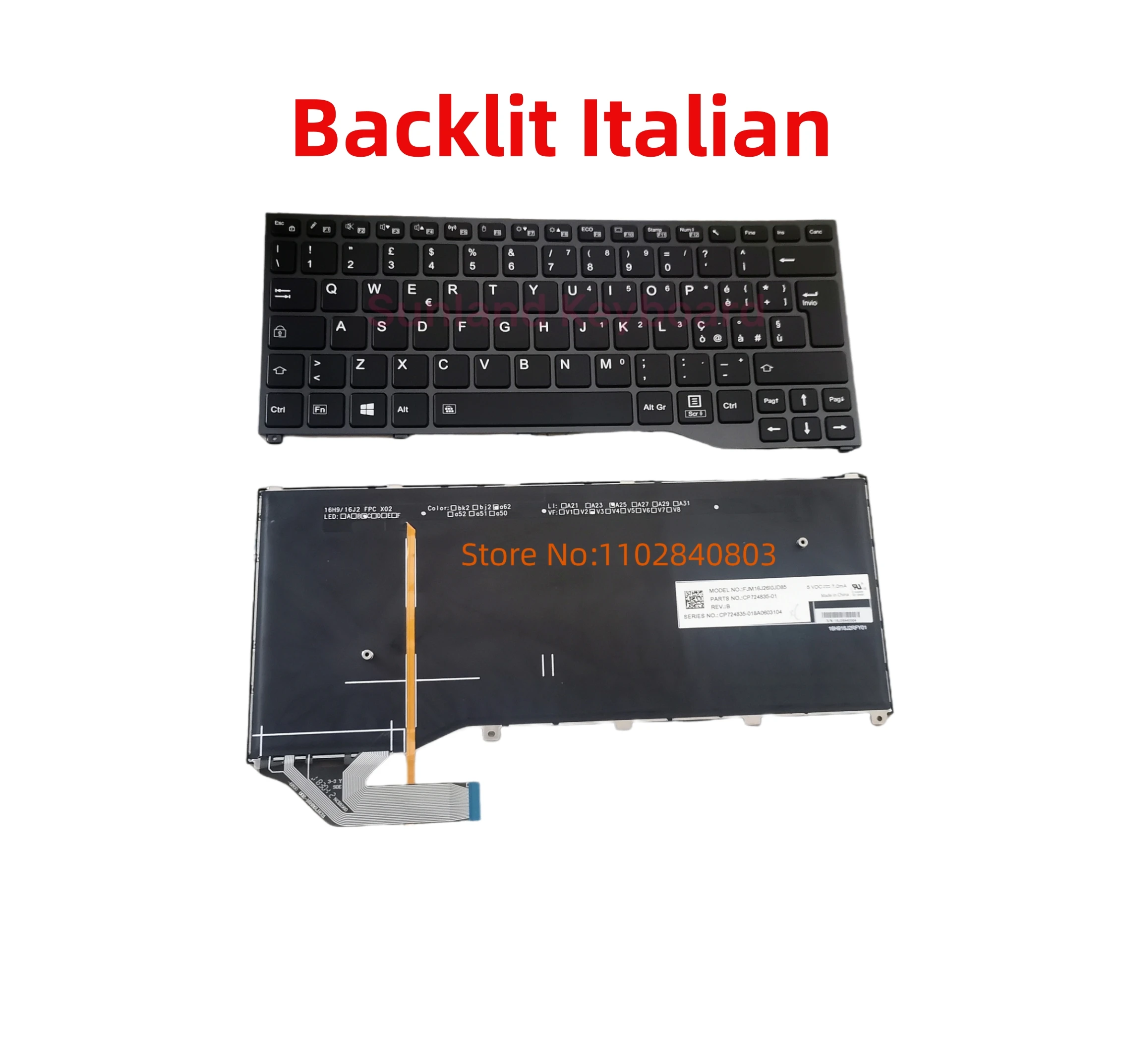 Laptop keyboard Backlit Keyboard for Fujitsu Lifebook P727 P728 U729X U727 U728 U729 Laptop Notebook US UK Hungary Italy German Portugal