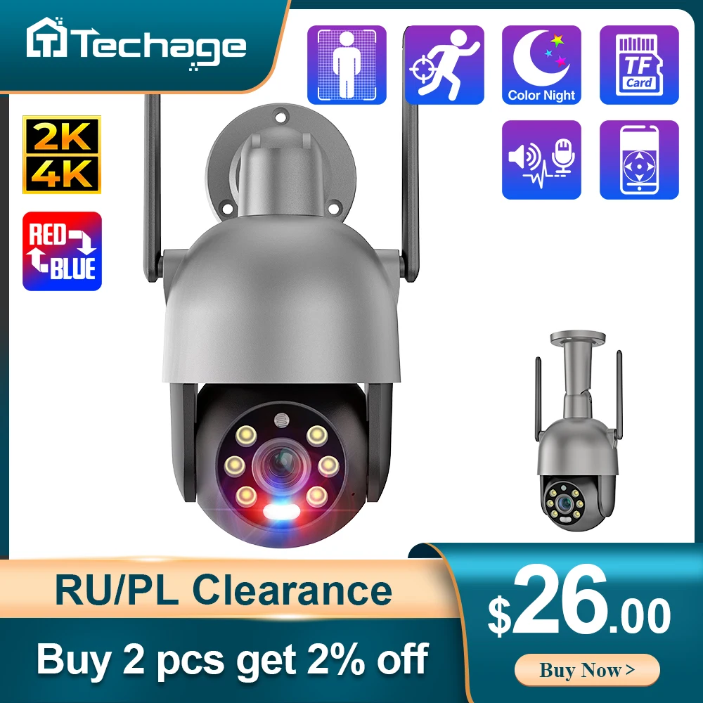 4MP PTZ WIFI IP Camera Two-Way Audio Outdoor Wireless CCTV Security Camera Smart AI Human Detection Color Night Vision wifi camera,ip camera,surveillance camera,wifi ip camera