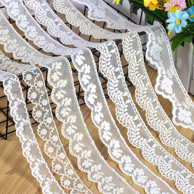 

Кружевная хлопчатобумажная ткань для вышивки, одежда ручной работы, рукоделие, швейная фурнитура, украшение для одежды, 19 ярдов, 3 см, 279