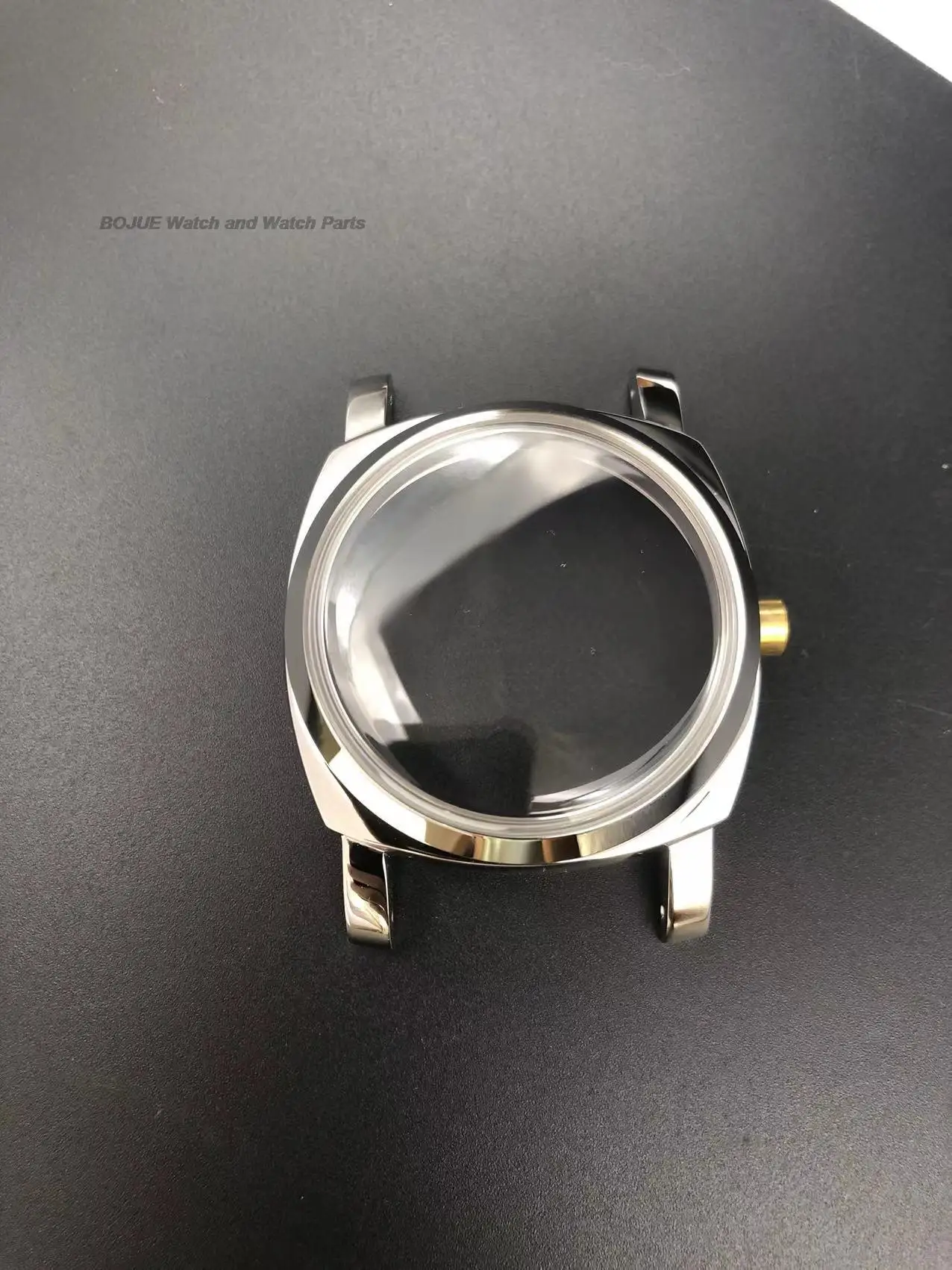 小さな店] ブラシをかけた黒を見てください PVD スチールケース45mm