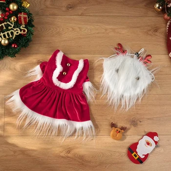 Christmas Day Dog Clothing Santa Claus Dress Funny Style Dog Clothing Pet Dress 5