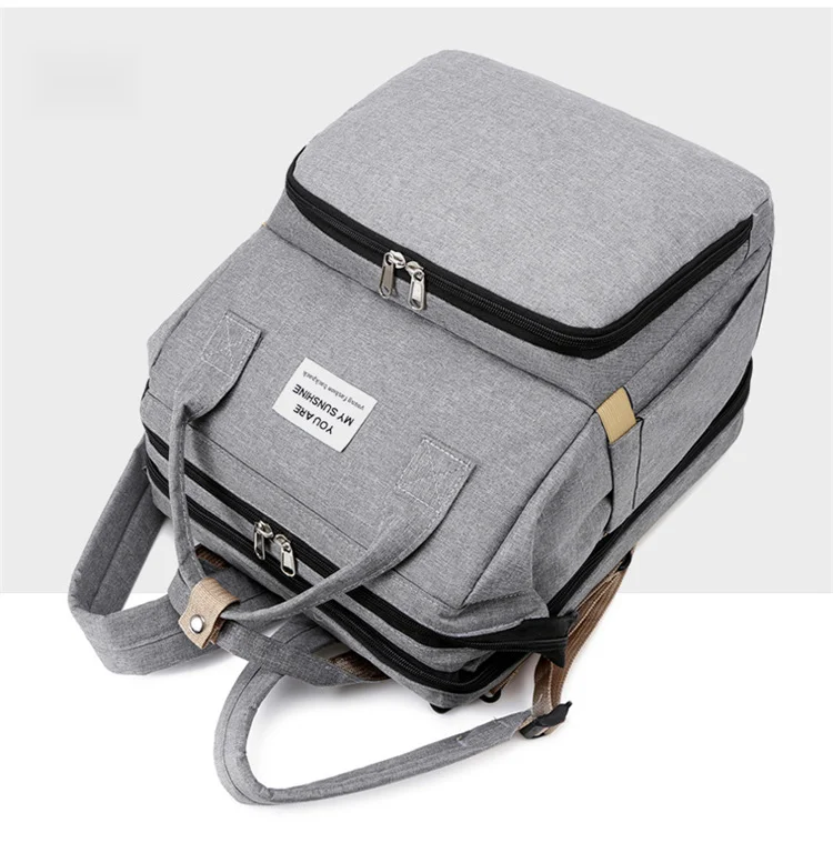 Nova bolsa dobrável multifuncional para mamãe e bebê, bolsa para mamadeira e fraldas, mochila para dormir_voghion.com