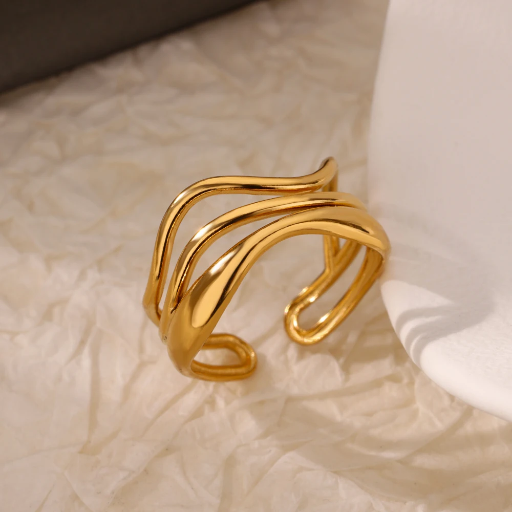 Geometric Stainless Steel Rings For Women For Wedding Christmas