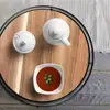 Wooden Serving Tray Vanity Tray Rustic Style 360-degree Rotating Wooden Tray for Dining Table Pantry Organization for Home 5
