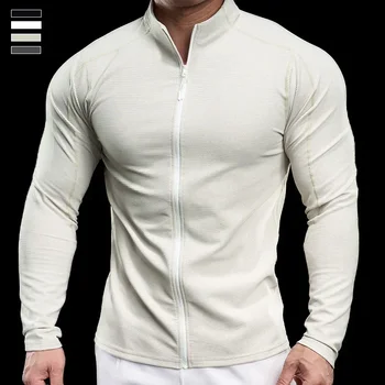 Men Sports Fitness Jacket Autumn Elastic Quick-drying 1