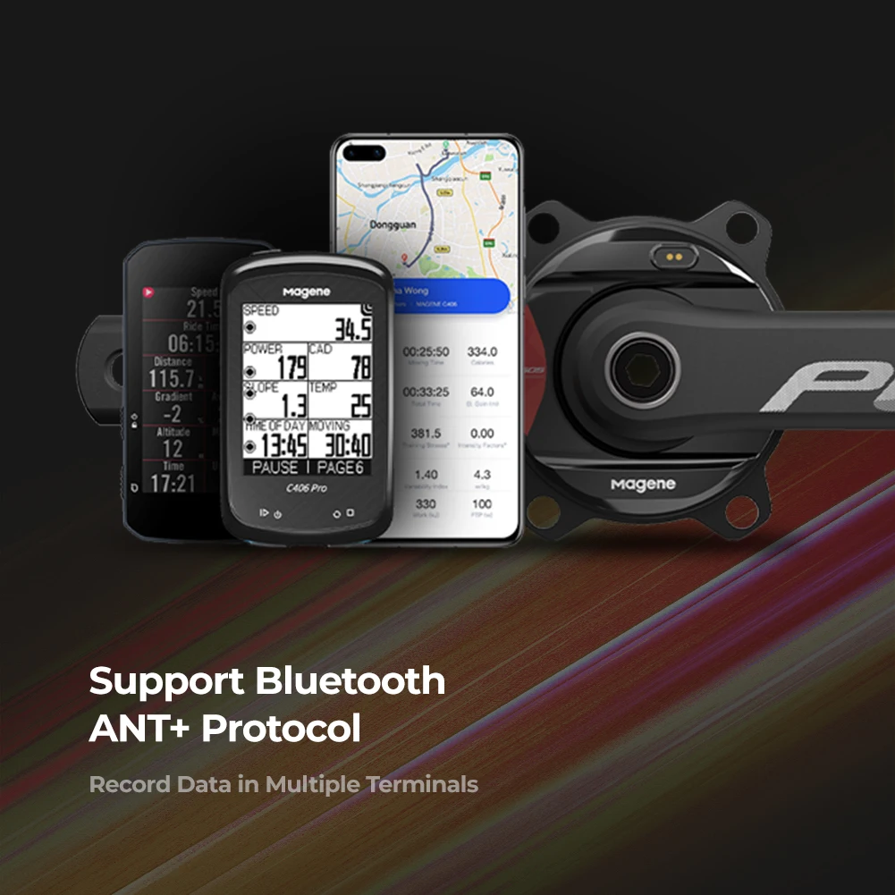 Magene PES P505 Power Meter Crankarm Cycling Spider-Based Power Meter 110 BCD 4 Bolt24mm Steel Spindle ANT Bluetooth Pedal Chain 6