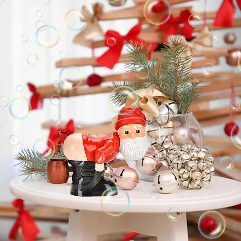 Christmas Funny Bubble Toy Santa Claus Bubble Machine Electric Santa Butt Bubble Blower With Music Lights Xmas Kids Gift Navidad 4