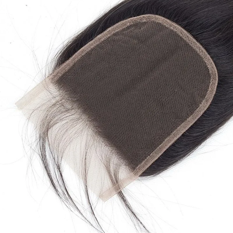 4X4 Lace Closure Straight Hair Real Brazilian Human Hair Natural Color Remy Swiss Lace 10-20 inches High Quality