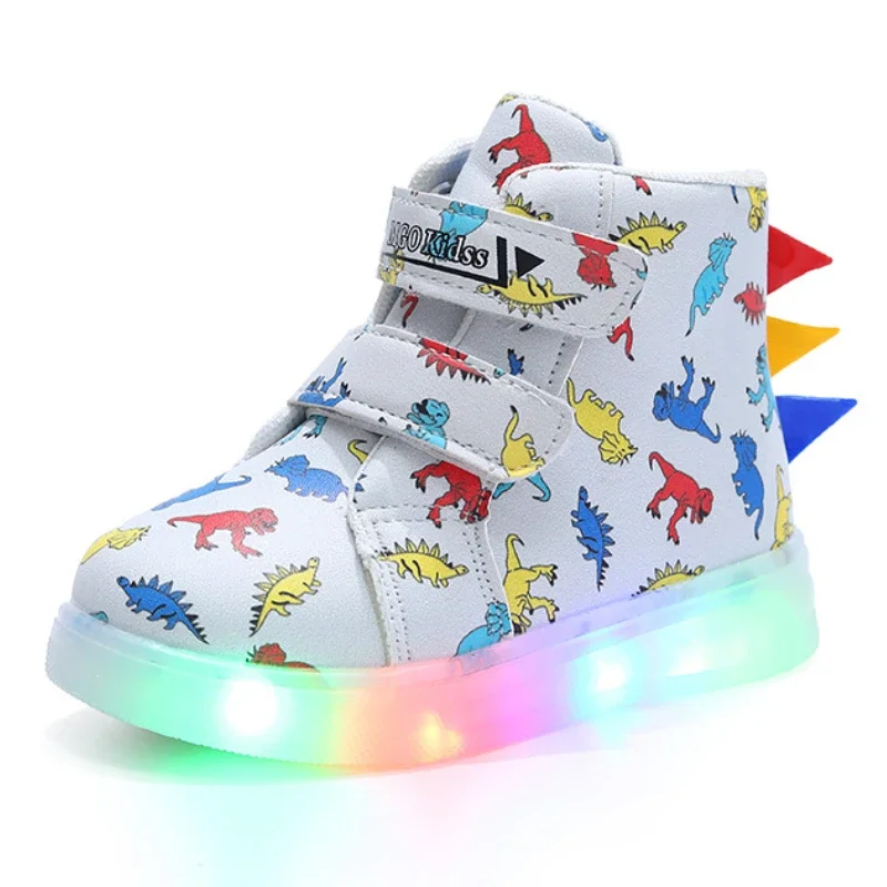Children's Sports Shoes Cartoon Dinosaur Kid's LED Illuminated Light Shoes 1-6 Year Old Boys' Sports Leisure Sneakers sports shoes kids sneakers kids shoes kids sports shoes