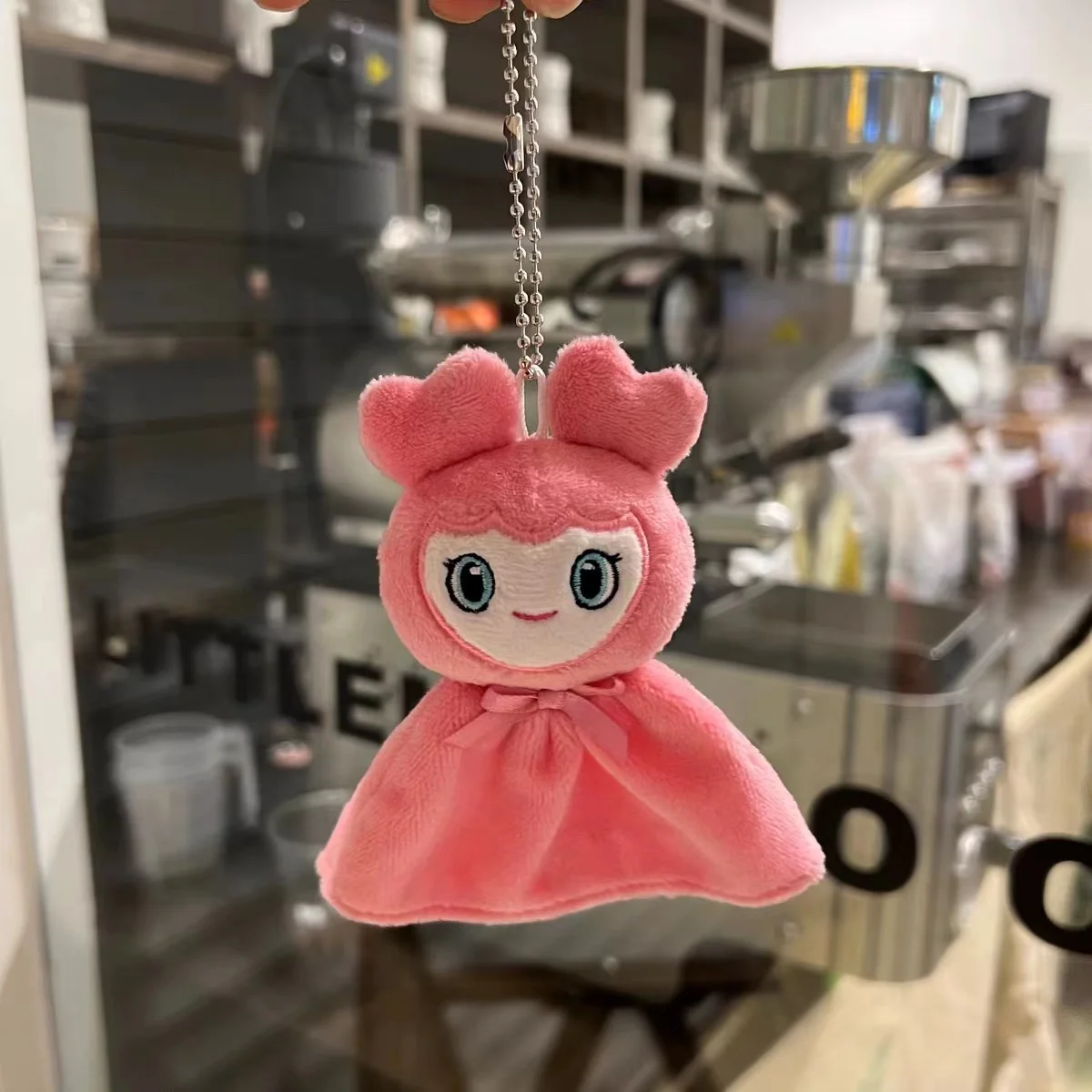 Pink Plush Heart Bag Charm & Key Chain