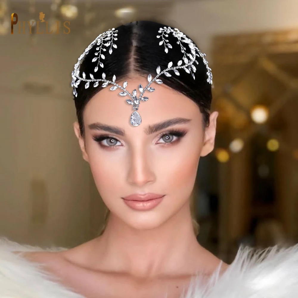 A445 Fashion Rhinestone Wedding Forehead Headband Women Headdresses