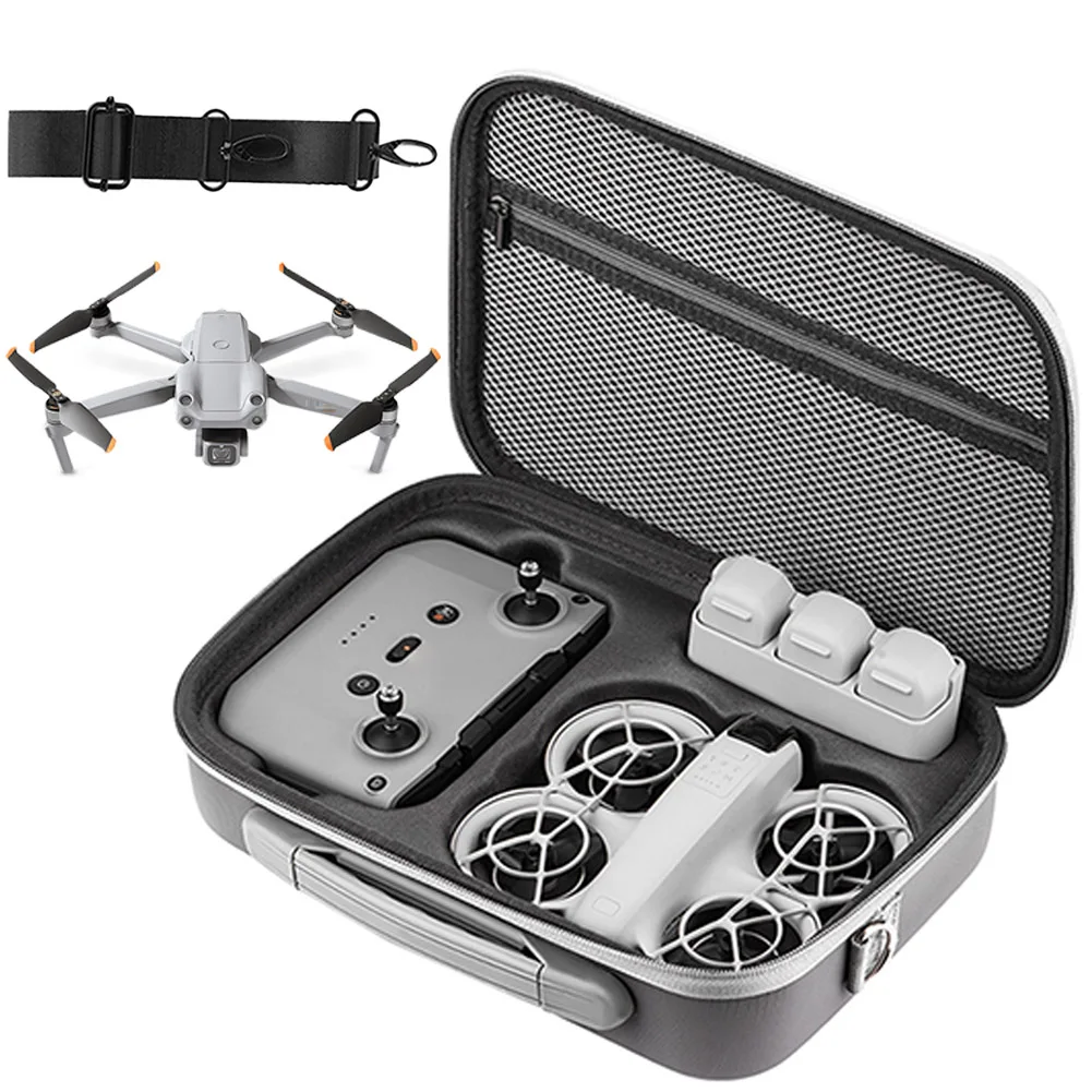 Storage Bag Protective Carrying Case PU Leather Drop-resistant Hard Shell Handbag for DJI NEO Drones Controller Accessories