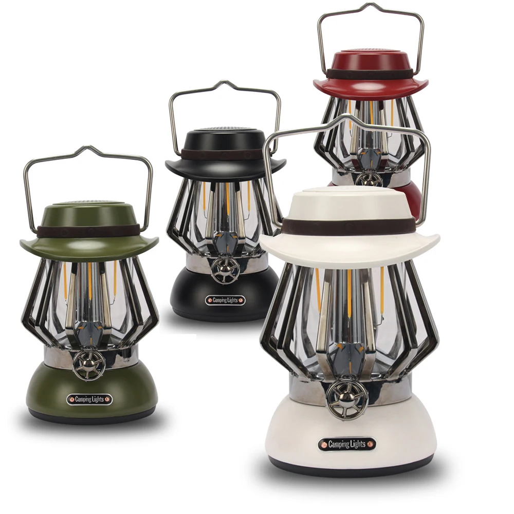 

Rechargeable Portable Lanterns Camping Light Tent Light Flashlight Stepless Dimming Tent Travel Outdoor Lighting Retro BT Music