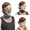 Summer New Face Mask Neckerchief Women Print Thin Scarf Sunscreen Soft Lady Three Usage Neck Collar Pullover Scarves Headbands 1