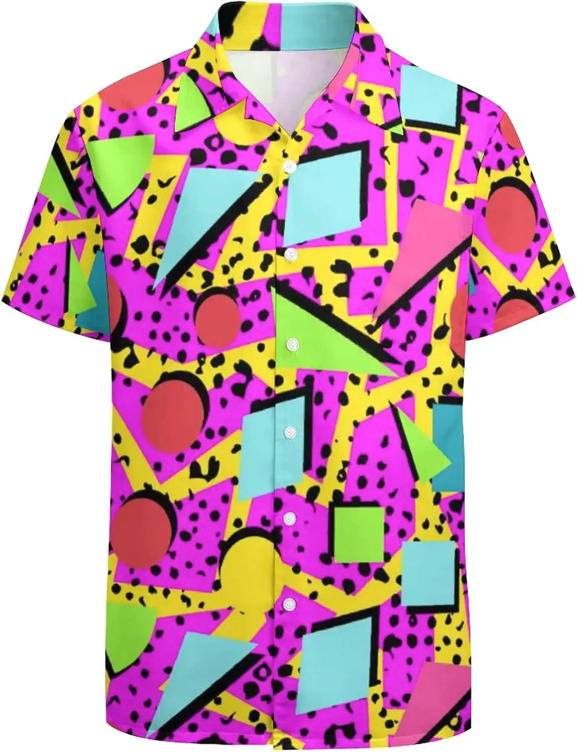 80s 90s Hawaiian Shirt for Men Vintage Button Down Short Sleeve Big and Tall Shirts Funny Party Disco Outfit clothes
