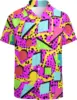 80s 90s Hawaiian Shirt for Men Vintage Button Down Short Sleeve Big and Tall Shirts Funny Party Disco Outfit clothes 1