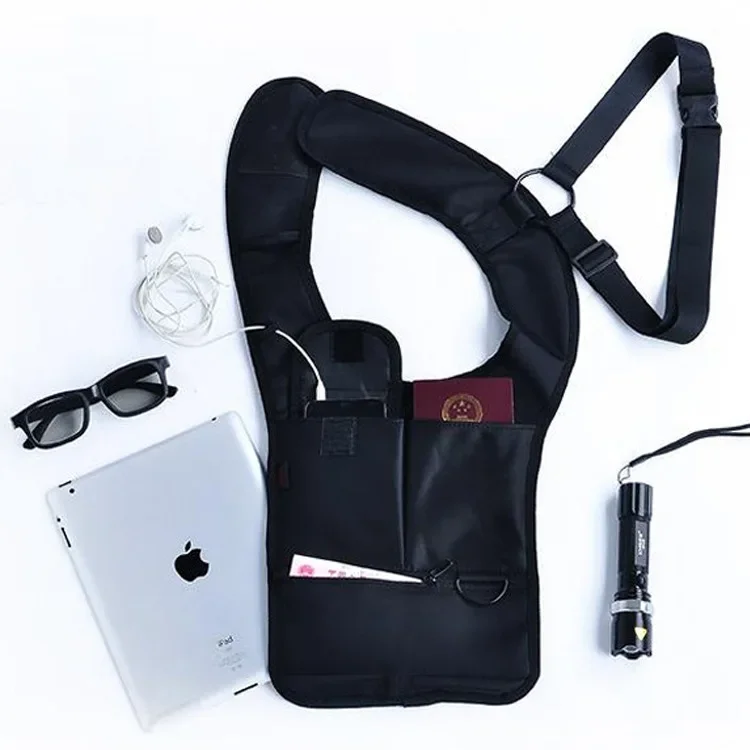 Męski plecak z paskiem bezpieczeństwa pod pachami torba pod pachami etui na telefon z zabezpieczeniem przeciw kradzieży torba antywłamaniowa