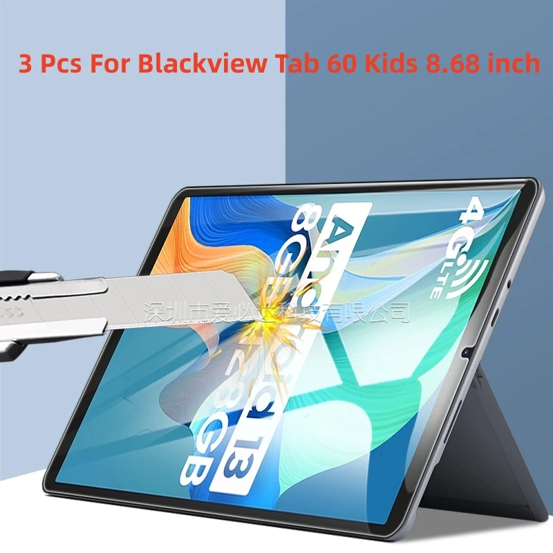 

3 Pcs tablet Tempered Glass Screen Protector For Blackview Tab 60 Kids 8.68 inch Tablet Protective Film Guard