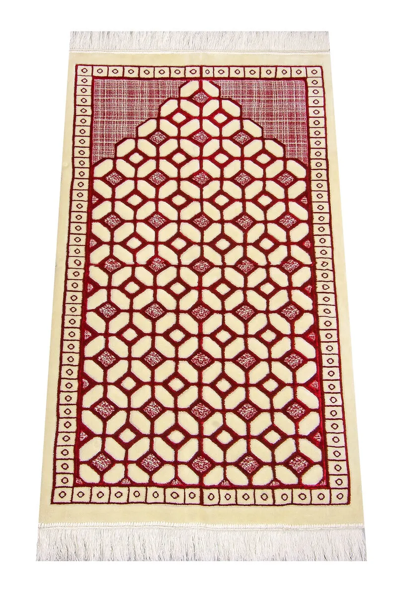 

IQRAH Carpet Type Thick Custom Lüx Velvet Seccade Mediterranean-Red Color