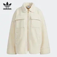 Adidas officiel authentique trois rayures femme laine d'agneau chaud col rabattu manteau HC6602 4