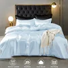 100% Silk 3pcs Bedding Set Natural Mulberry Silk Duvet Cover Set with 2pcs Pillowcase Solid Color Quilt Cover Pillow Case Luxury 3