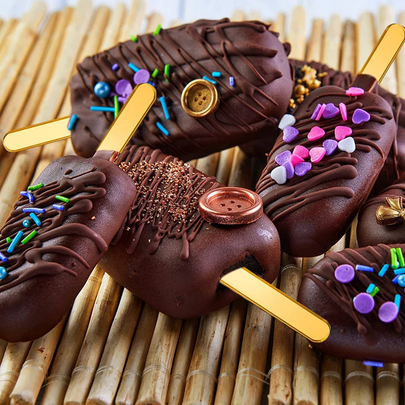 10/20pcs Acrylic Ice Cream Sticks Summer Party Supplies Popsicle Chocolate Dessert Stick Birthday Baby Shower Kids DIY Crafts