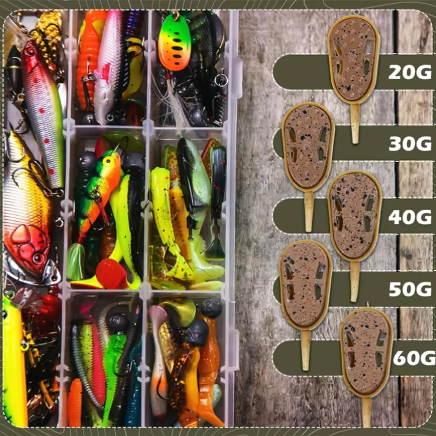 2 stücke/3 stücke/6 stücke Karpfen Angeln Methode Feeder, 20g/30g/40g/50g/60g Angeln Feeder mit Schnell Realease Form, Karpfen Angeln Zubehör – Detail 1