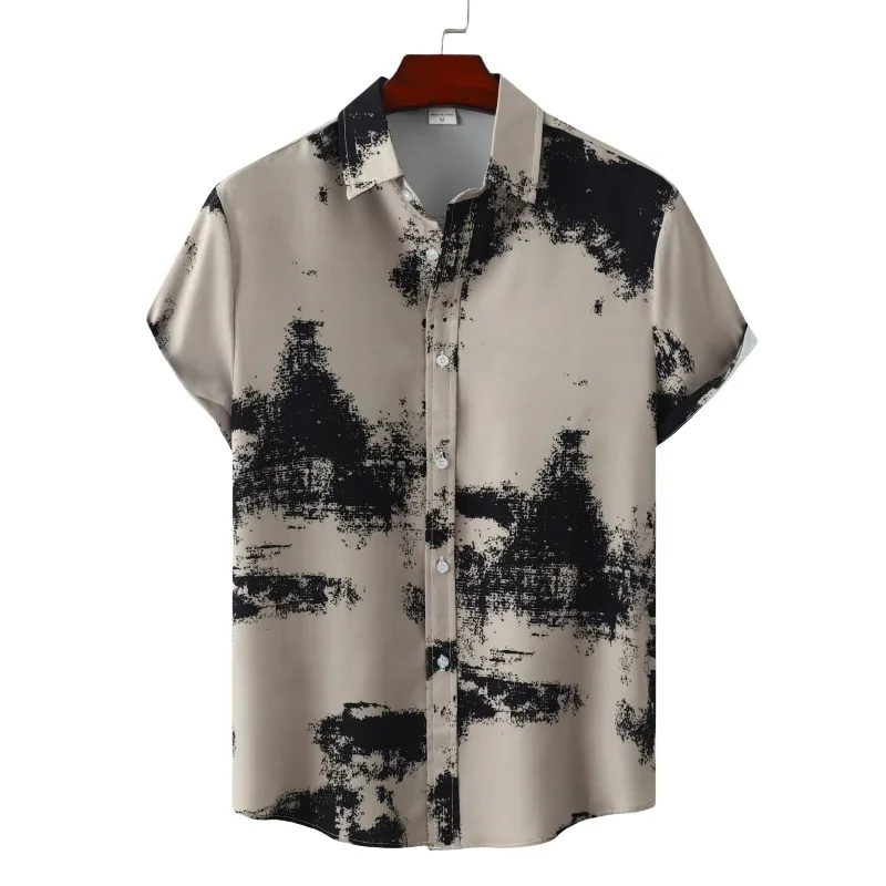 

Oversize Shirts Man Shirt Men T-shirt Men's Luxury Clothing Fashion Tiki Blouses Social T-shirts Free Shipping Hawaiian Cotton