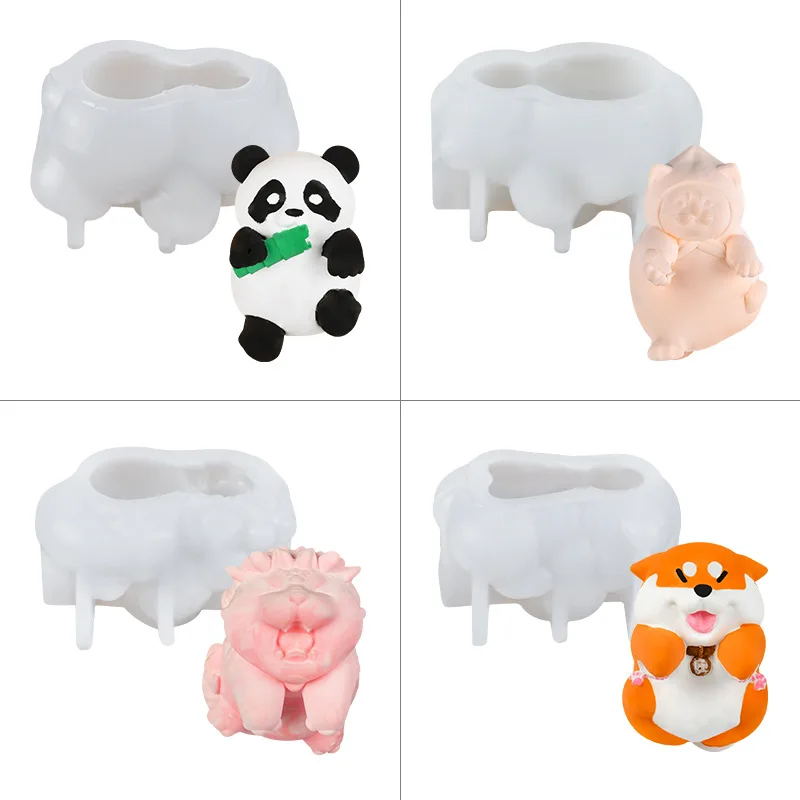 Bamboos Panda Silicone Ice Mold Peach Cat Hugs Ice Cube Mold Cheese Stick Popsicles Maker Household Cream Tool