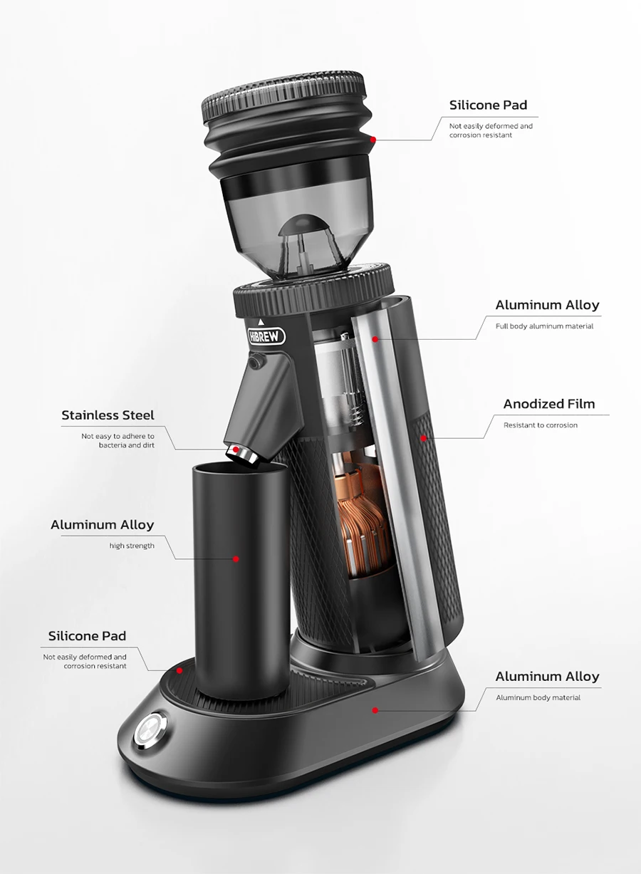 HiBREW G5 48mm Conical Burr Electric Coffee Grinder Compact Portable Coffee Bean Mill Kitchen for Espresso Turkish coffee grinder